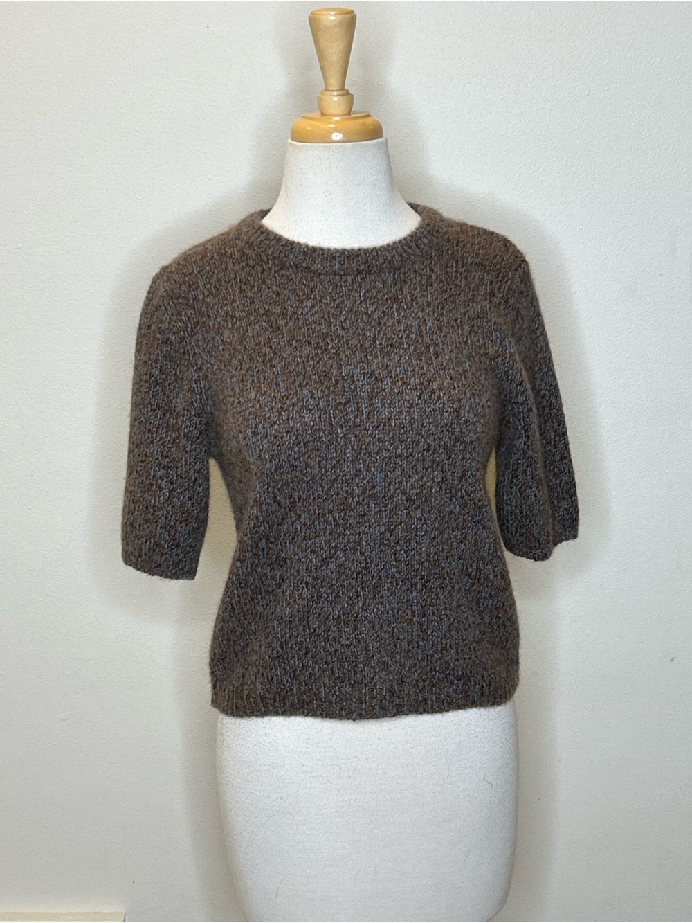 W.Cashmere Short Sleeve Cropped Cashmere Silk Sweater Multicolor S $395